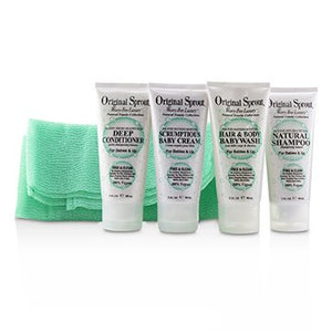 Deluxe Travel Kit: 1x Hair &amp; Body Wash +1x Shampoo 30ml+ 1x Conditioner +1x Baby Cream +1x Washcloth (For Babies &amp; Up 