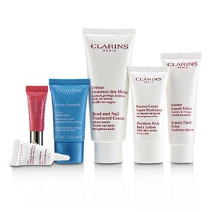 Week-End Essentials: Hand &amp; Nail Cream+Beauty Flash Balm+Moisture-Rich Body+Eye Contour Gel+Hydra-Essentiel Cream+Lip 