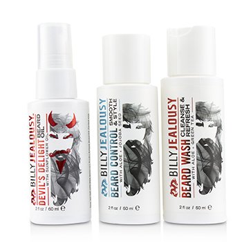 Wicked Beard Care Trio Set : 1x Beard Wash 60ml + 1x Beard Control 60ml + 1x Beard Oil 60ml 