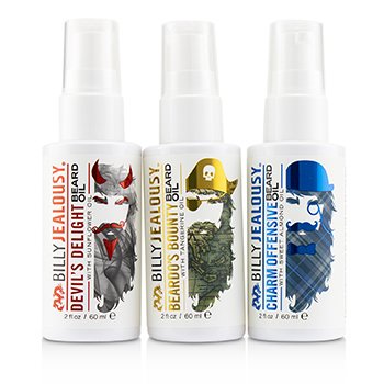 3 Amigos Beard Oil Trio Set : 1x Beardo's Bounty 60ml + 1x Devil's Delight 60ml + Charm Offensive 