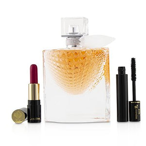 La Vie Est Belle L'Eclat Coffret: L'Eau De Parfum Spray 50ml + Hypnose Custom Wear Volume Mascara #01 Noir Hypnotic + L' Absolu Rouge Hydrating Shaping Lipcolor #378 Rose Lancome (Matte) 