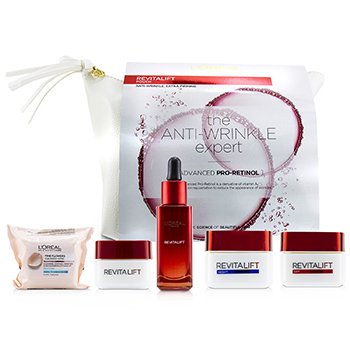 Revitalift Set: Fine Flowers Cleansing Wipes + Snoothing Serum 30ml+ Eye Cream 15ml +Day Cream 50ml + Night Cream 50ml 