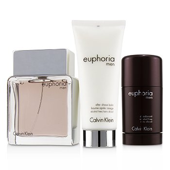 Euphoria Men Coffret: Eau De Toilette Spray 100ml/3.4oz + Deodorant Stick 75g/2.6oz +After Shave Balm 100ml/3.4oz (Green Box) 